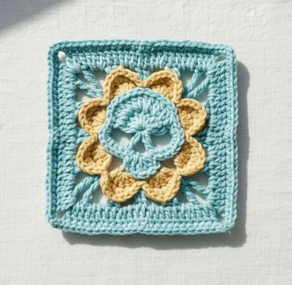 Crocheti Gothic Skull Granny Square Crochet Pattern - Create Unique Home Decor