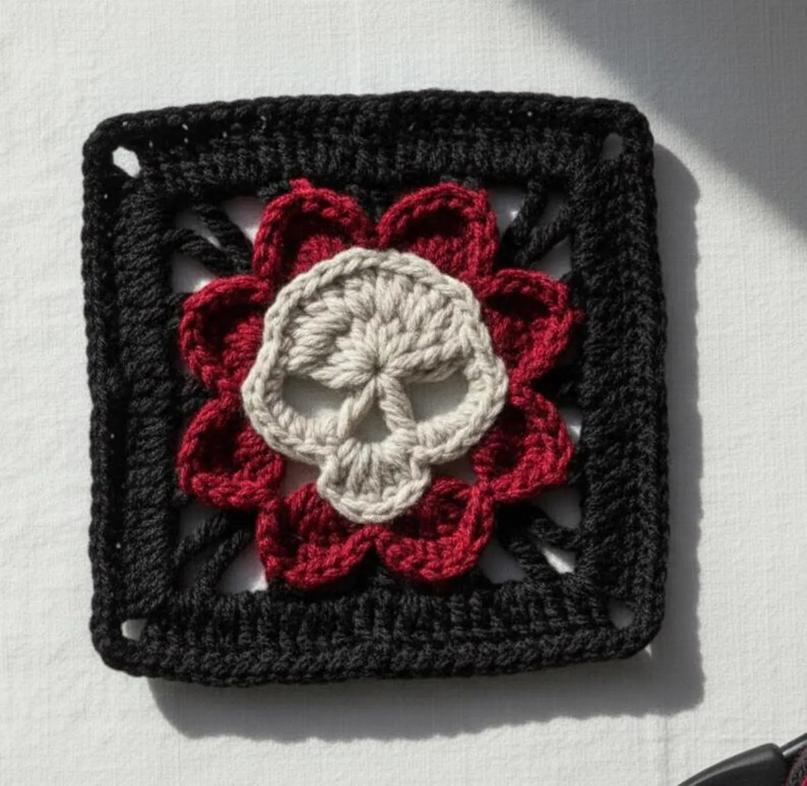Crocheti Gothic Skull Granny Square Crochet Pattern - Create Unique Home Decor