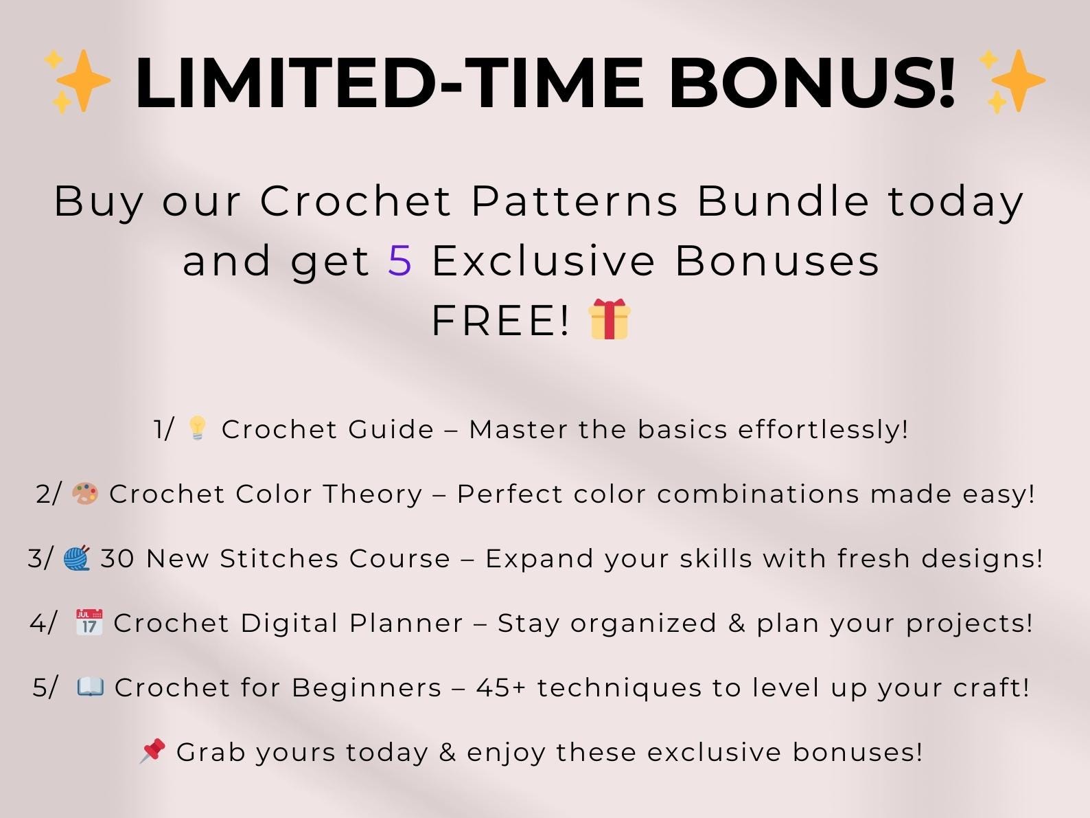 800 Flower Crochet Pattern Bundle – Roses, Tulips, Daisies, Sunflowers, Digital Patterns for Weddings, Mother’s Day, Home Décor,Graduation